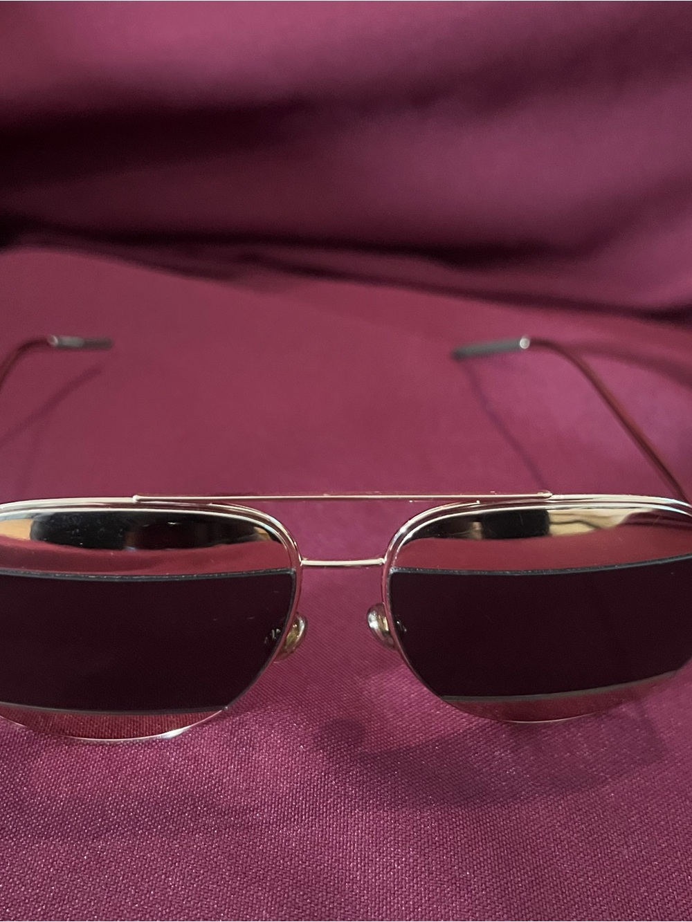 Christian Dior Aviator sunglasses gold with Black Lenses